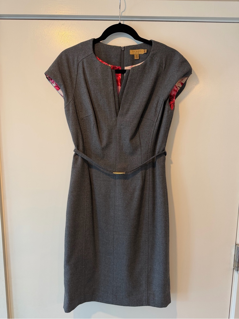 Ted Baker Gray Midi Sheath Dress